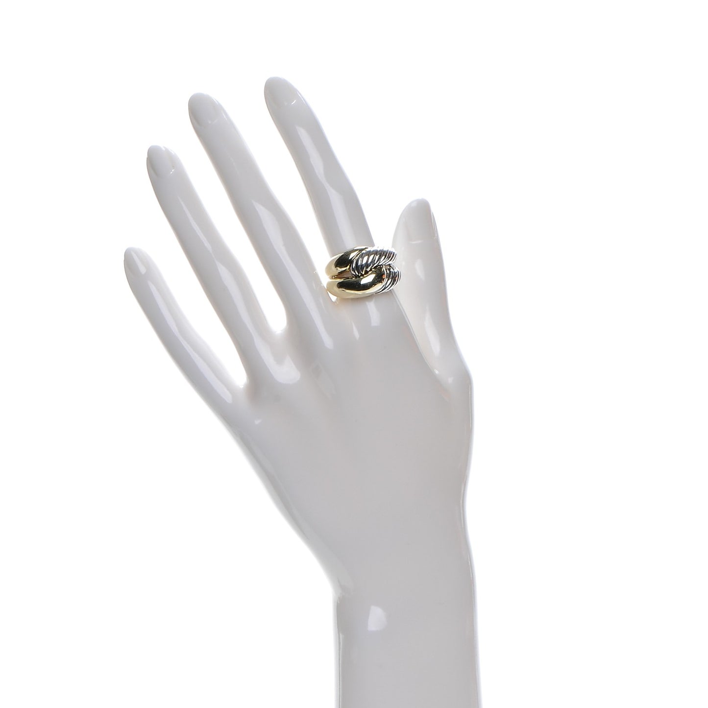 Sterling Silver 14K Gold Large Infinity Ring 56 7.75