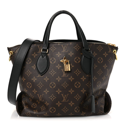 Louis Vuitton Monogram Flower Zipped Tote MM Black 1 of 10