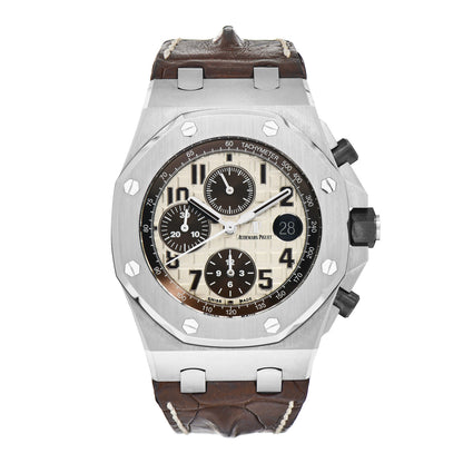 Audemars Piguet Stainless Steel Alligator 42mm Royal Oak Offshore Chronograph Automatic Watch Ivory 26470ST.OO.A801CR.01 1 of 4