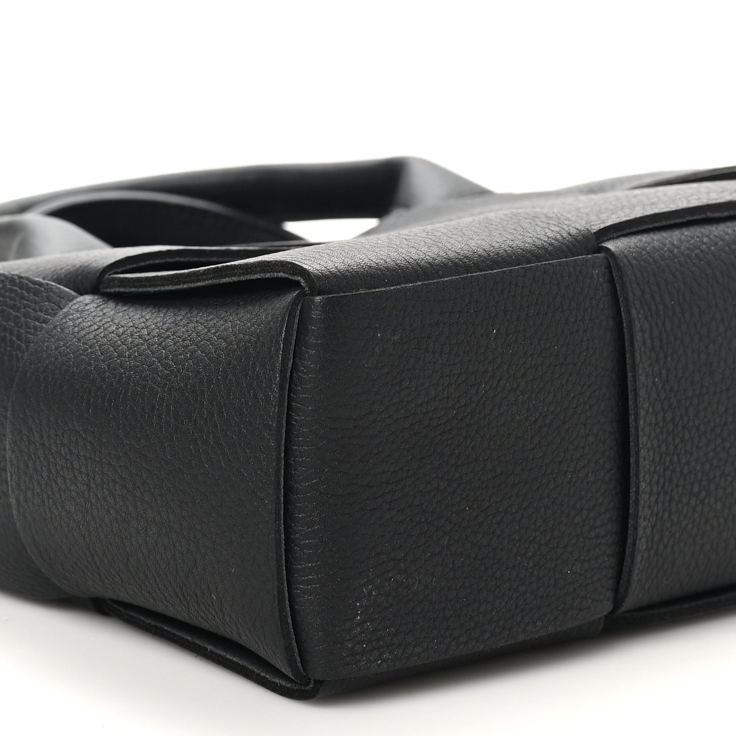 Grained Calfskin Maxi Intrecciato Mini Arco Tote Black