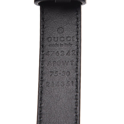 Gucci Calfskin Pearl Double G 20mm Belt 75 30 Black Cream 5 of 7