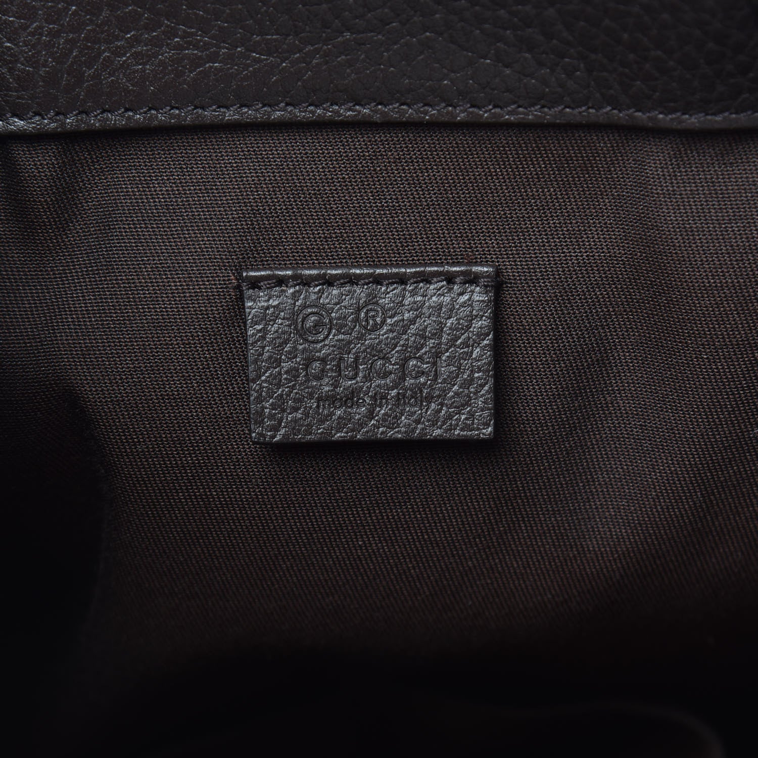 Gucci Monogram Dollar Calfskin O Drawstring Backpack Beige Ebony Testa di Moro Dark Chocolate 5 of 8