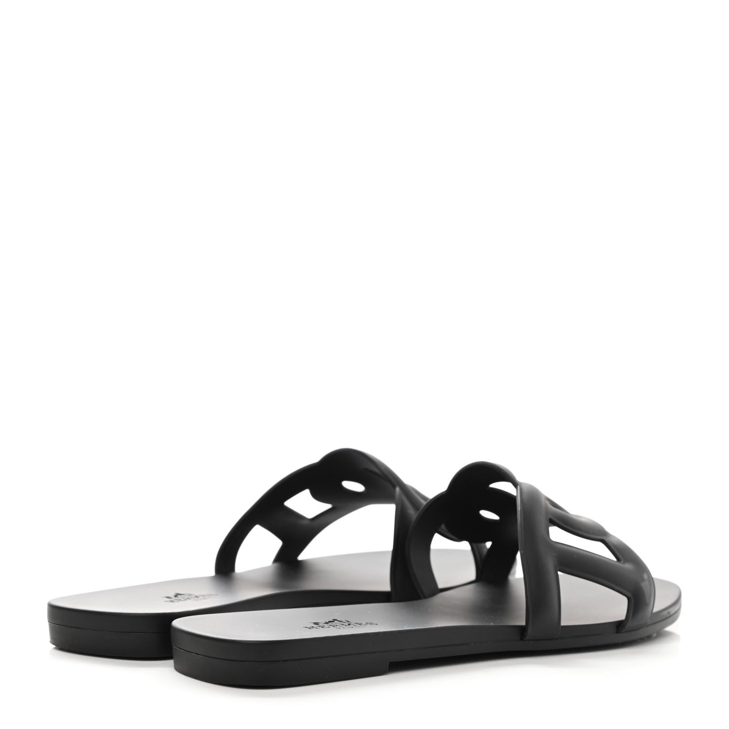 Hermes Rubber Aloha Sandals 37 Black 4 of 9