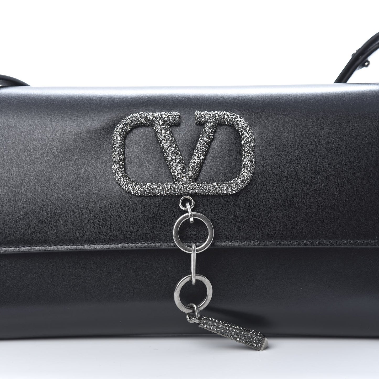 Calfskin VCase Chain Wallet Black