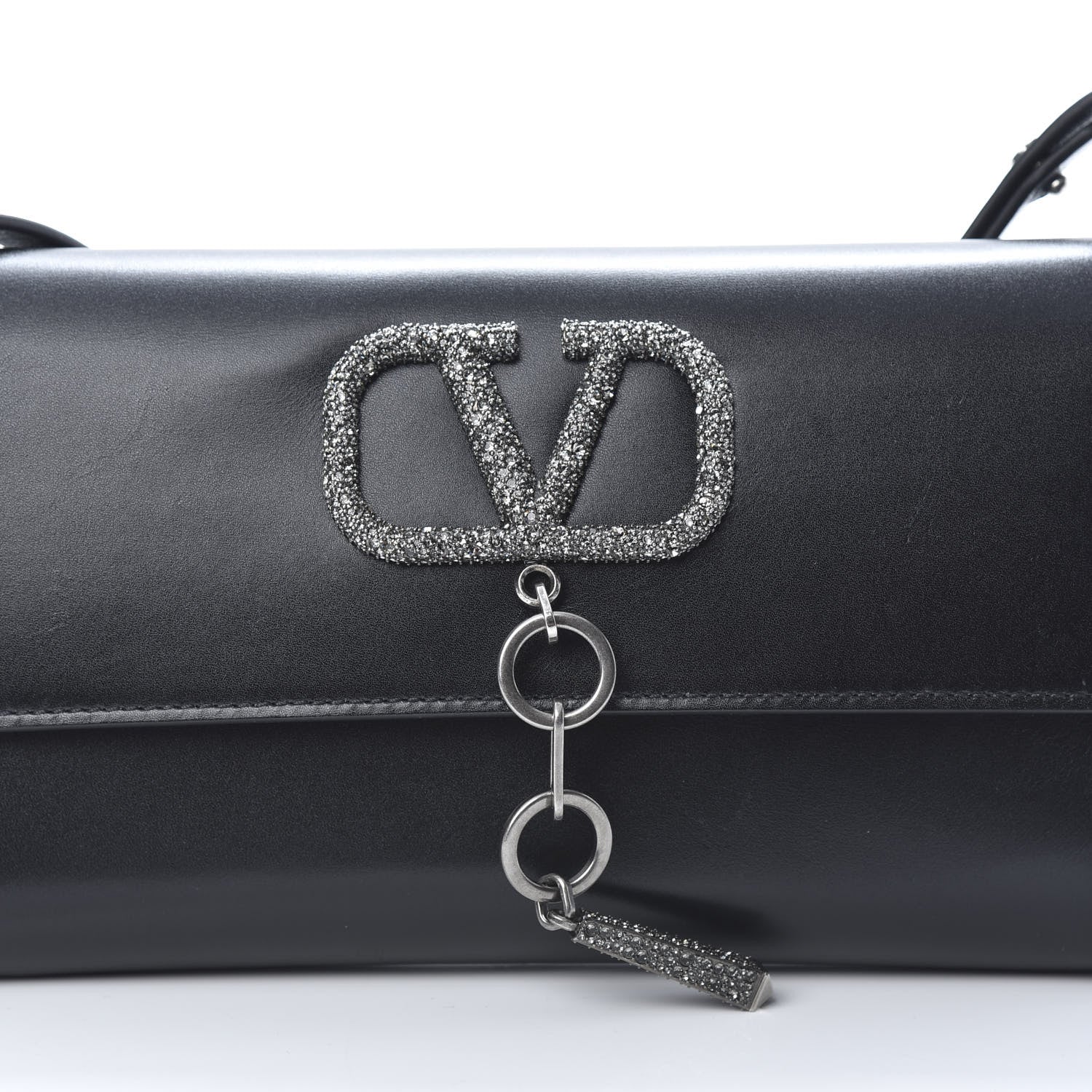 Valentino Garavani Calfskin VCase Chain Wallet Black 7 of 12