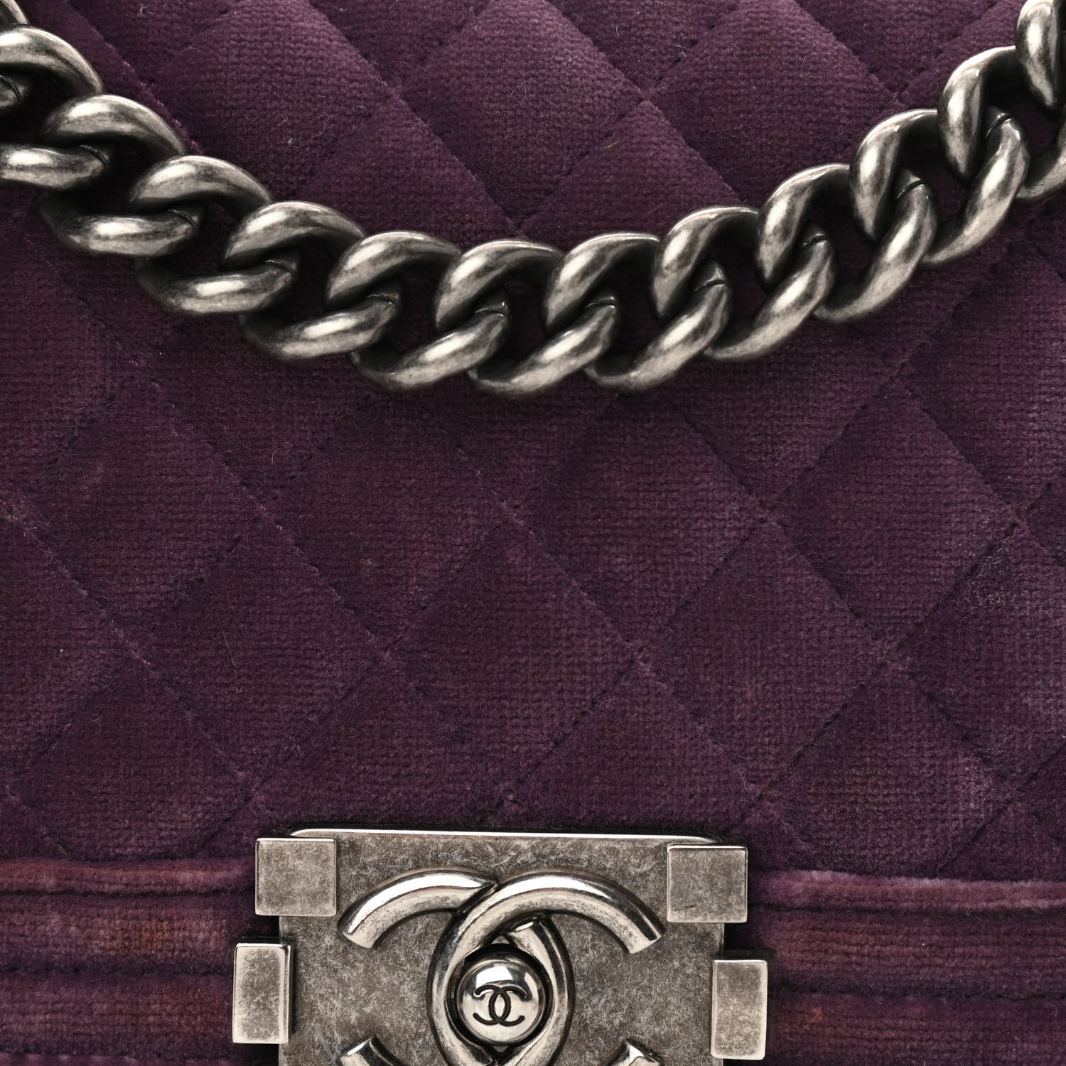 Chanel Velvet Quilted Small Boy Flap Purple 7 of 12