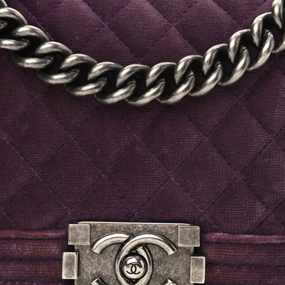Chanel Velvet Quilted Small Boy Flap Purple 7 of 12