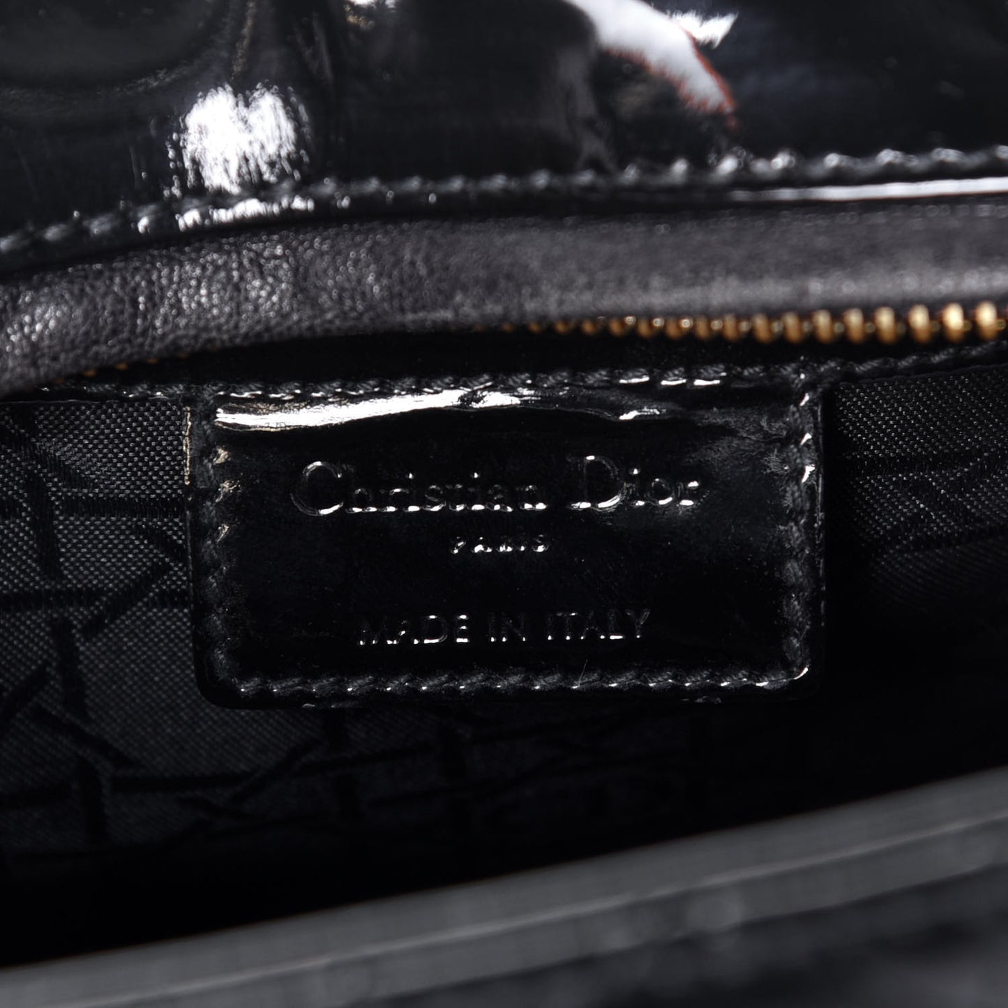 Patent Cannage Medium Lady Dior Black