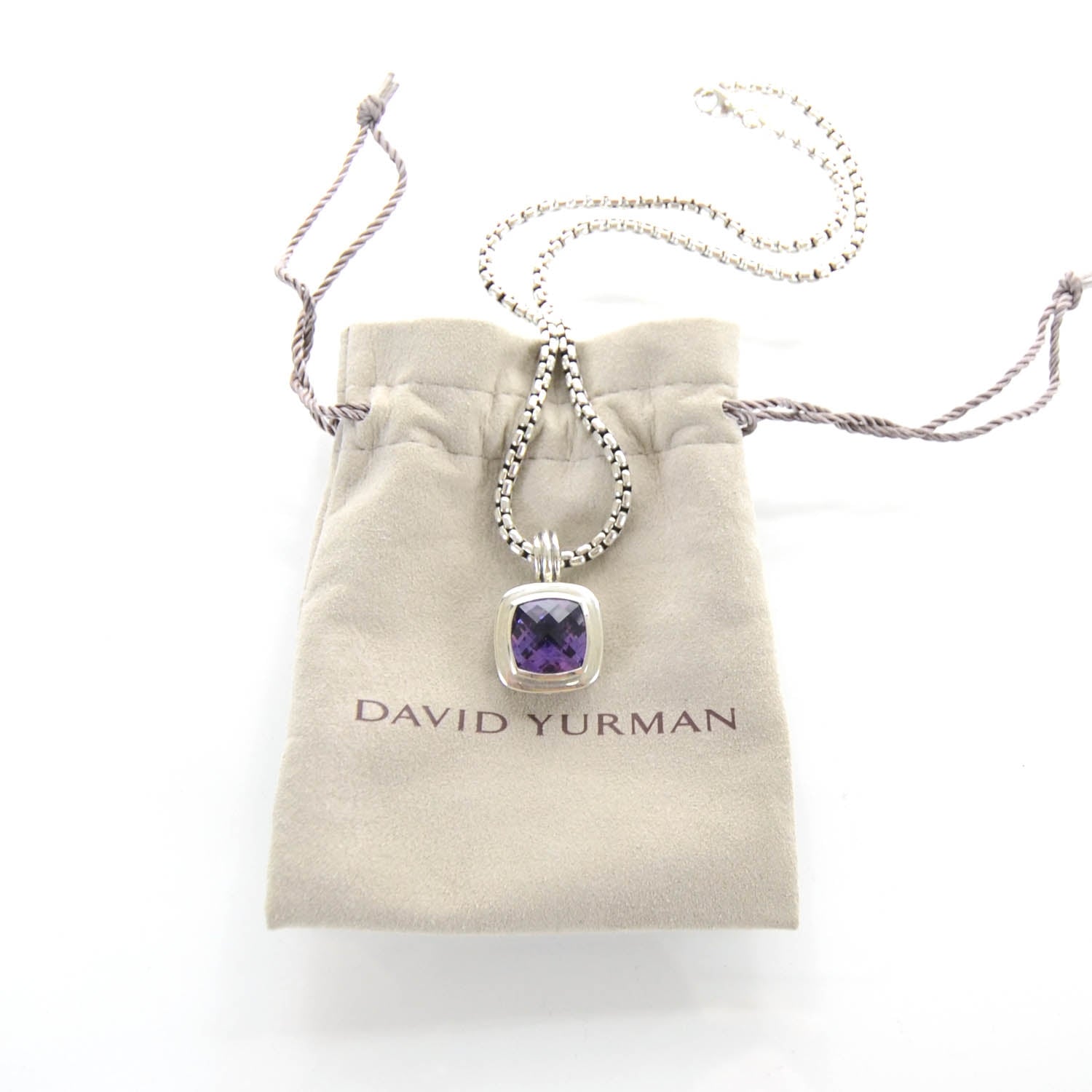 David Yurman Sterling Silver Amethyst Enhancer Albion Necklace 5 of 5
