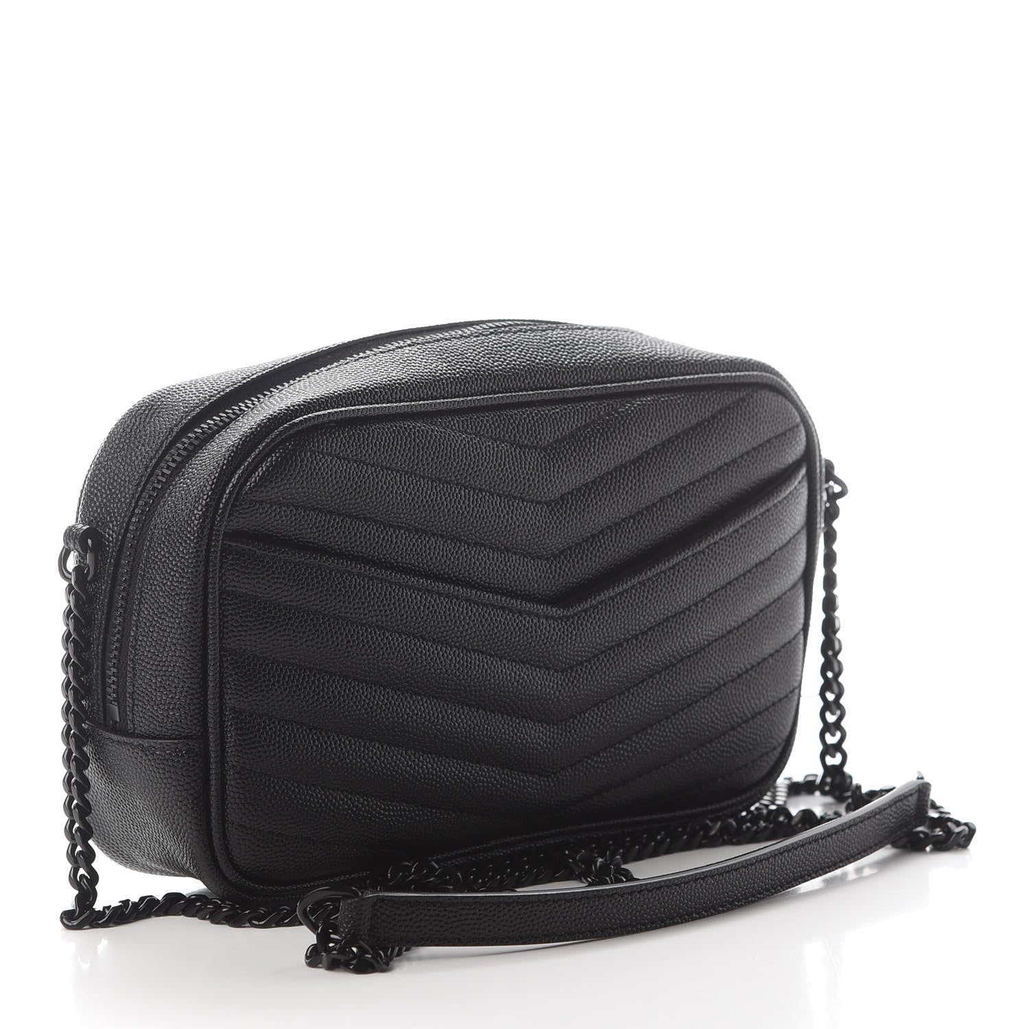 Saint Laurent Grain De Poudre Matelasse Monogram Mini Lou Camera Bag Black 3 of 8