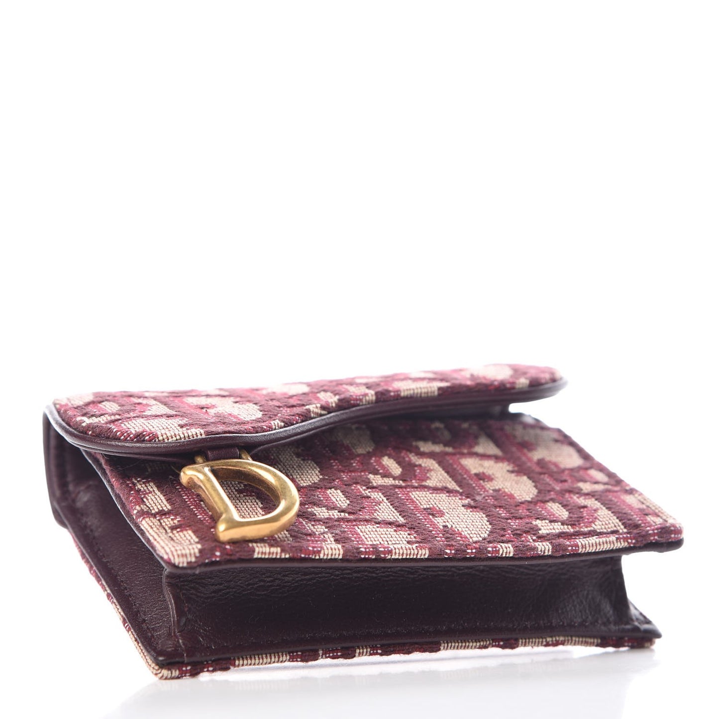 Oblique Saddle Card Holder Bordeaux