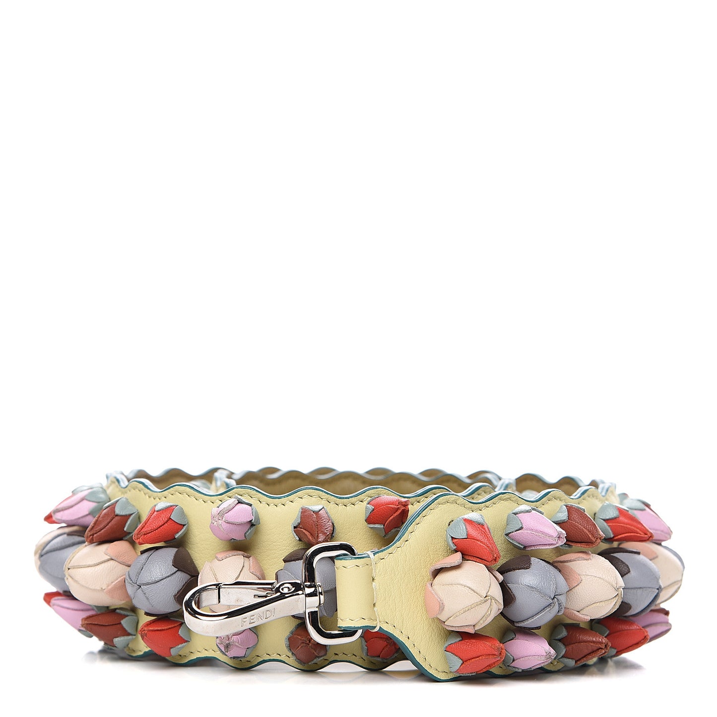 Calfskin Lambskin Rosebud Studded Strap You Multicolor