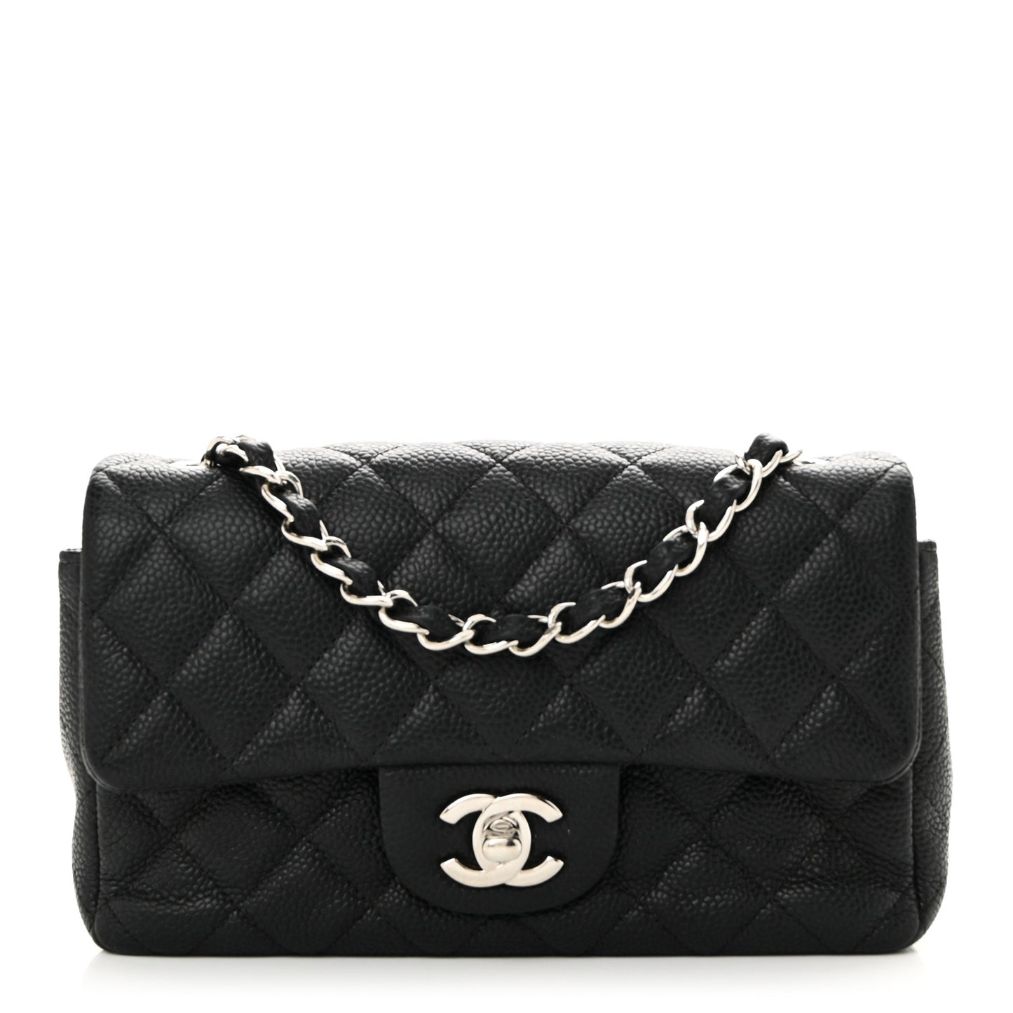 Caviar Quilted Mini Rectangular Flap Black
