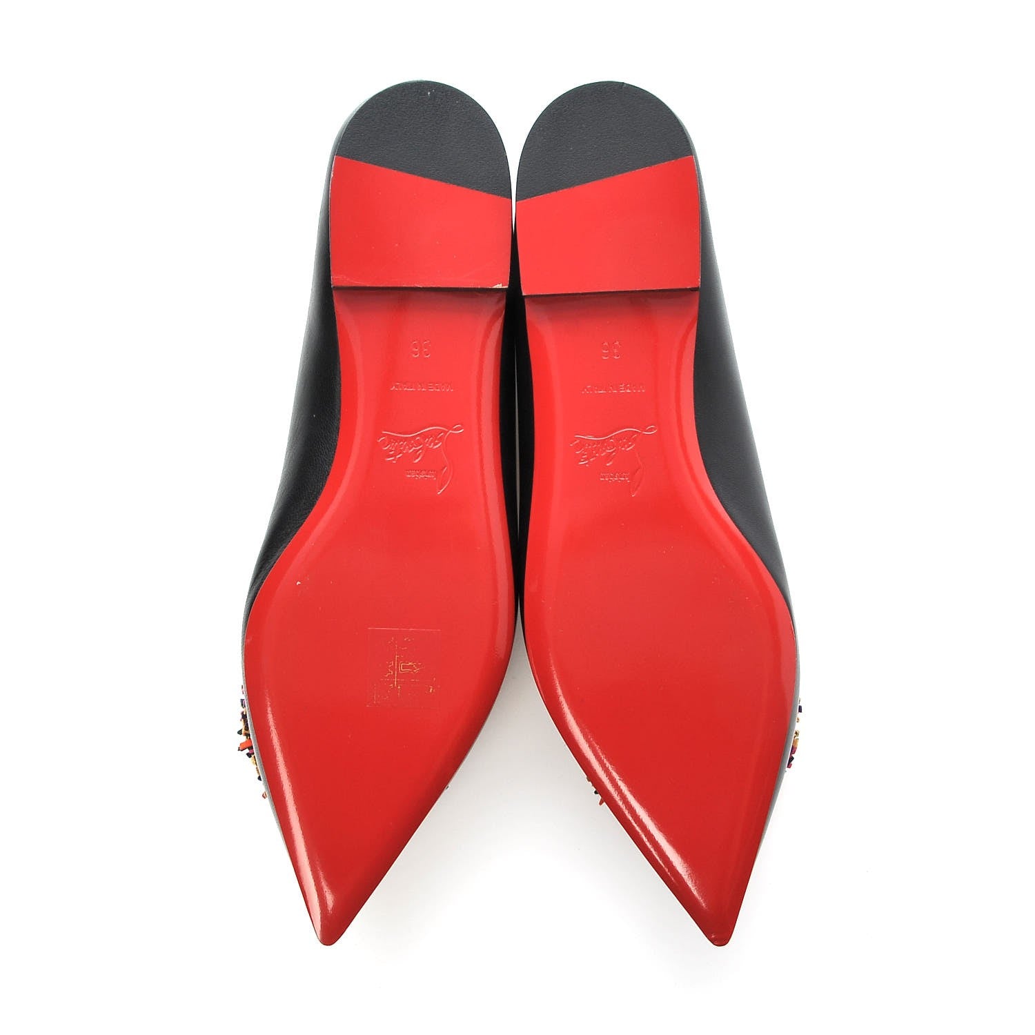Christian Louboutin Shiny Nappa Konstantina Flats 36 Black 8 of 9