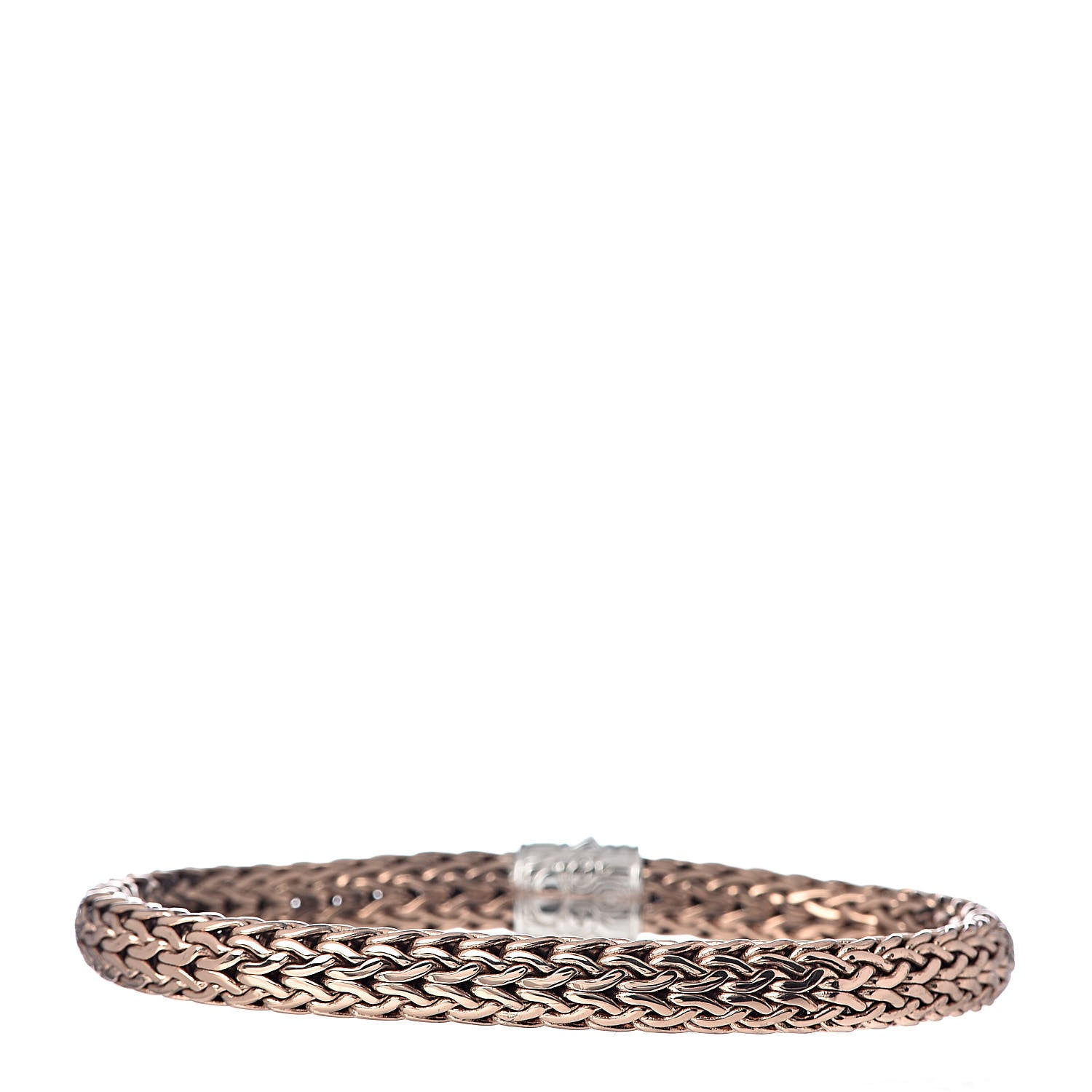John Hardy Sterling Silver Bronze Brown Diamond 7.5mm Classic Chain Bracelet 3 of 4