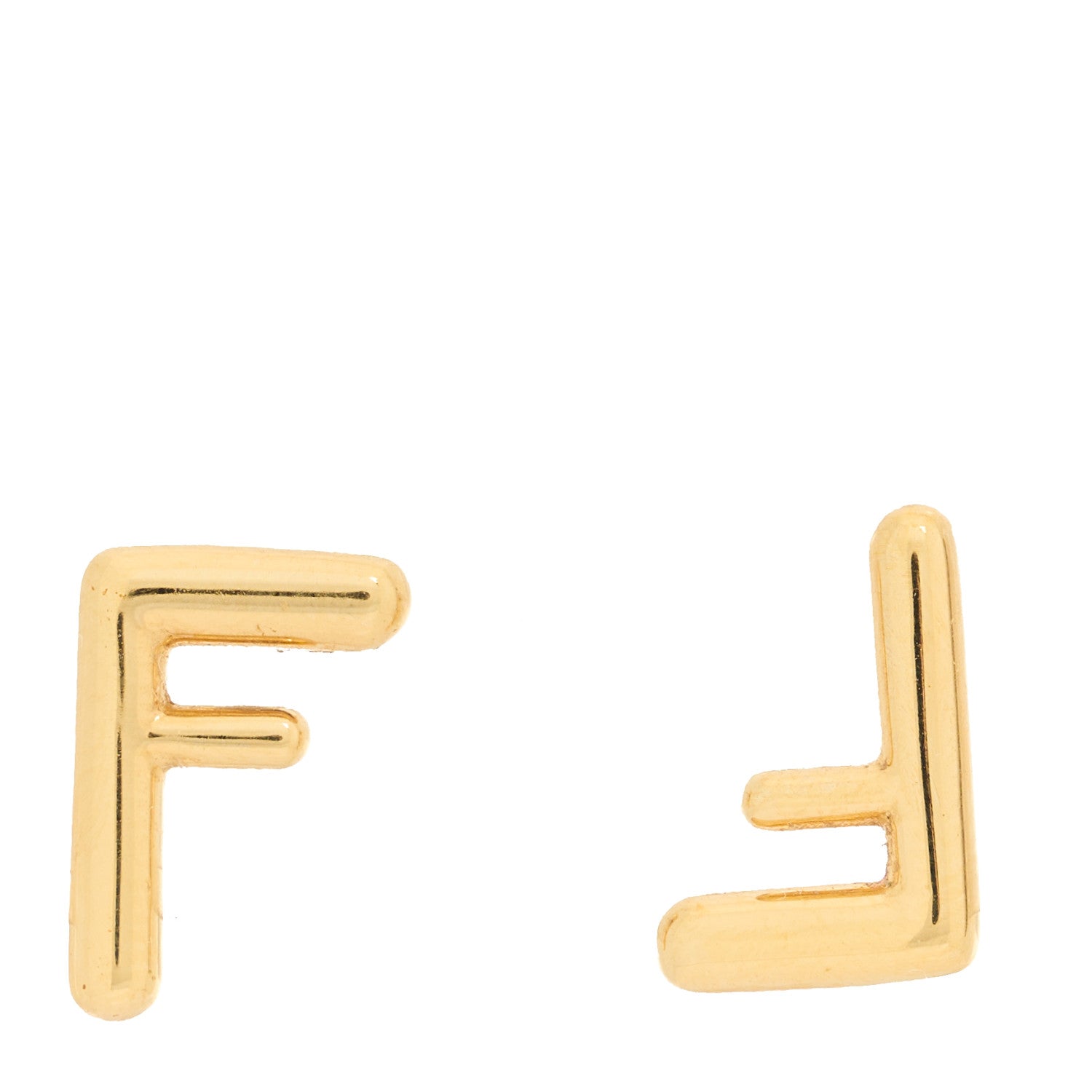 Fendi Metal FF Stud Earrings Gold 1 of 5