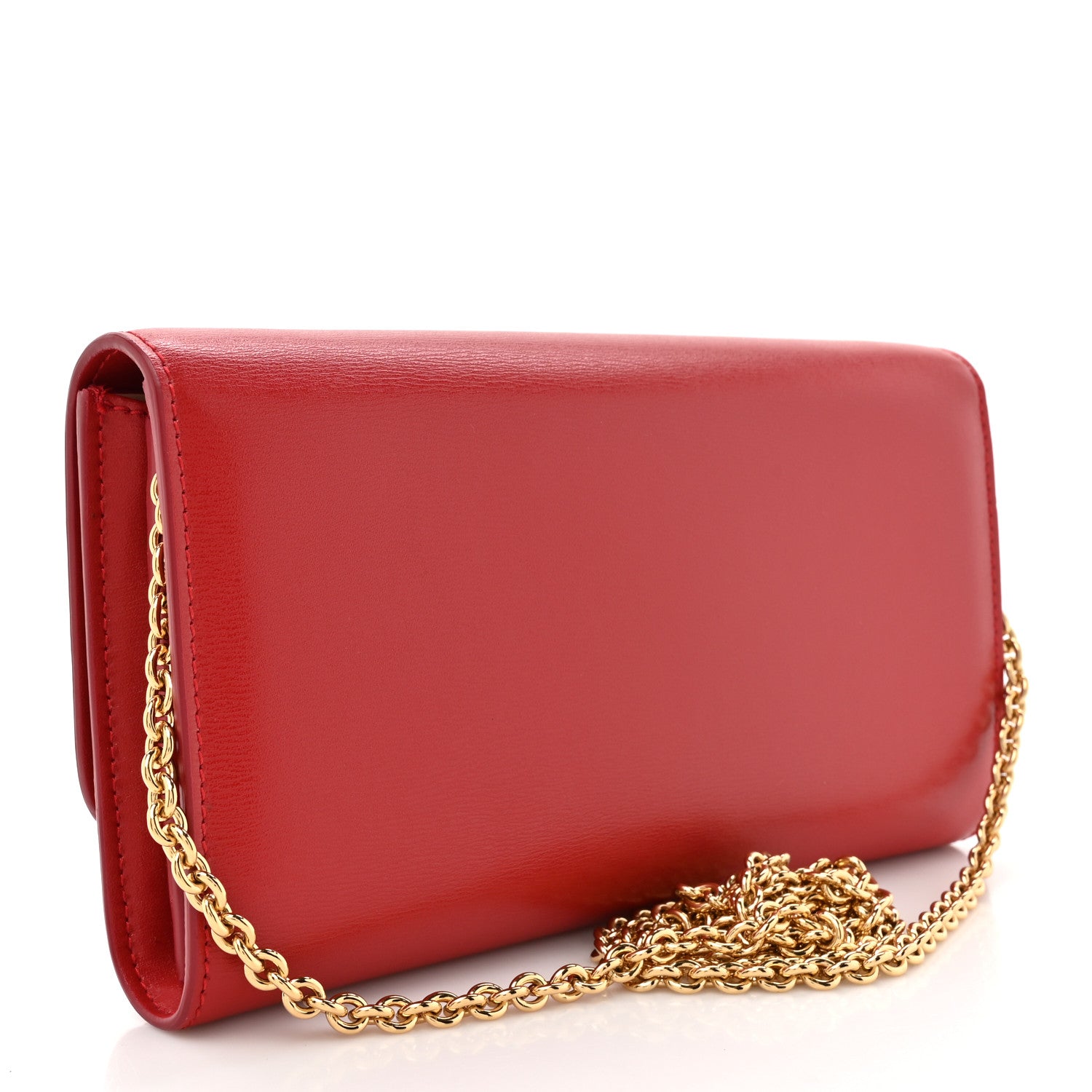 Salvatore Ferragamo Calfskin City Wallet On Chain Red 3 of 11