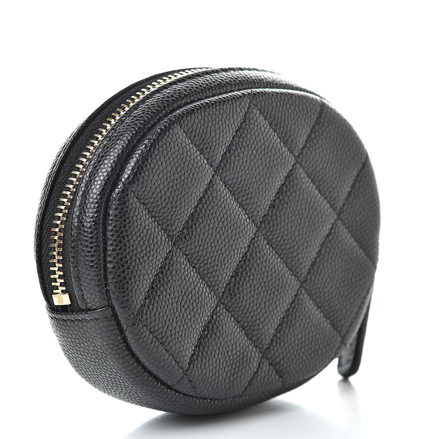 Caviar Quilted Zip Around Classic Coin Purse Black