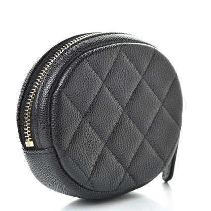 Chanel Caviar Quilted Zip Around Classic Coin Purse Black 3 of 8