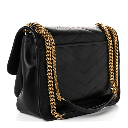 Saint Laurent Lambskin Matelasse Monogram Medium Niki Chain Satchel Black 3 of 10