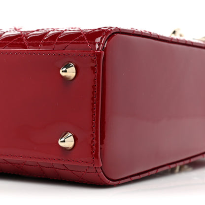 Christian Dior Patent Cannage Small Lady Dior Cherry Red 6 of 6