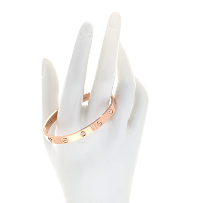 Cartier 18K Pink Gold 4 Diamond LOVE Bracelet 17 2 of 7