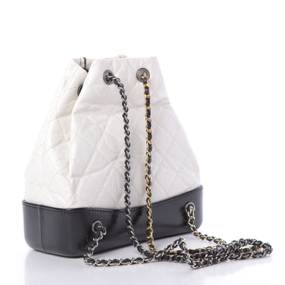Chanel Aged Calfskin Quilted Small Gabrielle Backpack Black White 2 of 10