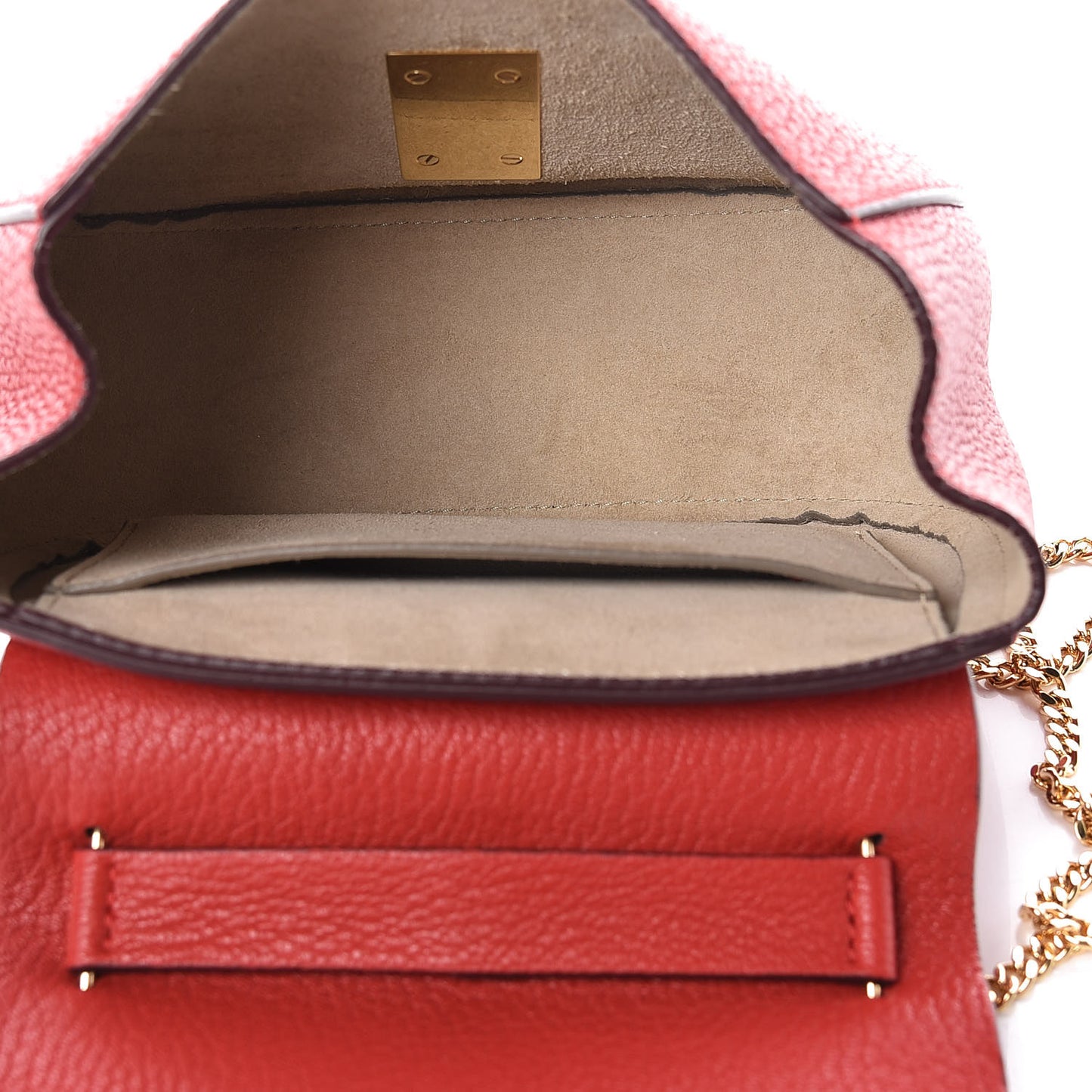 Grained Lambskin Mini Drew Shoulder Bag Plaid Red