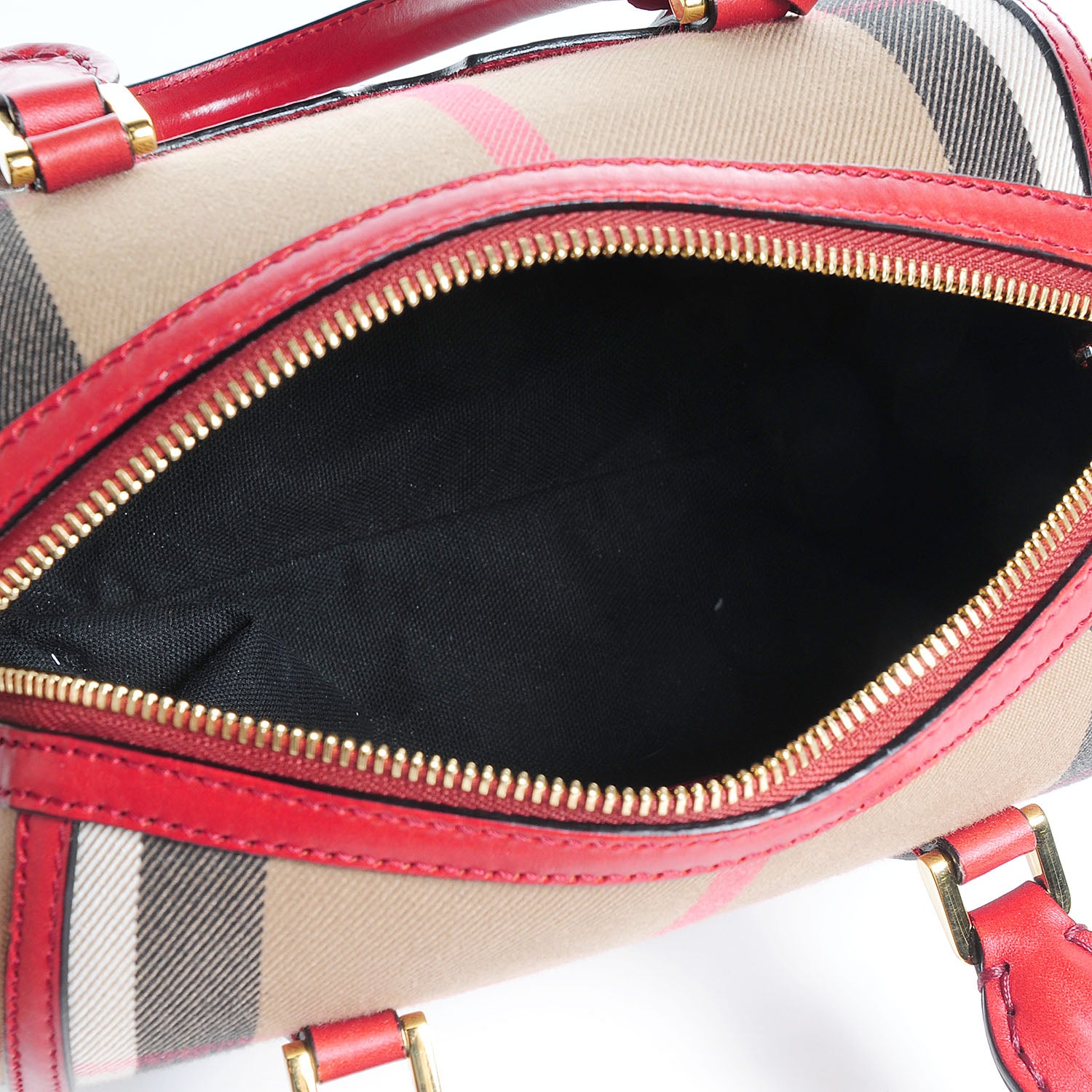 Burberry House Check Small Alchester Bowling Bag Military Red 5 of 10
