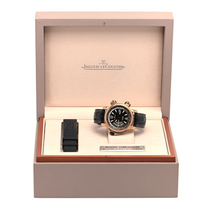 Jaeger-LeCoultre 18K Rose Gold Alligator 46mm Master Compressor Extreme W-Alarm Automatic Watch Black Q177244V 5 of 5