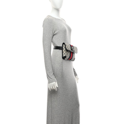Gucci GG Supreme Monogram Web Small Ophidia Belt Bag 90 36 Beige Navy 2 of 10