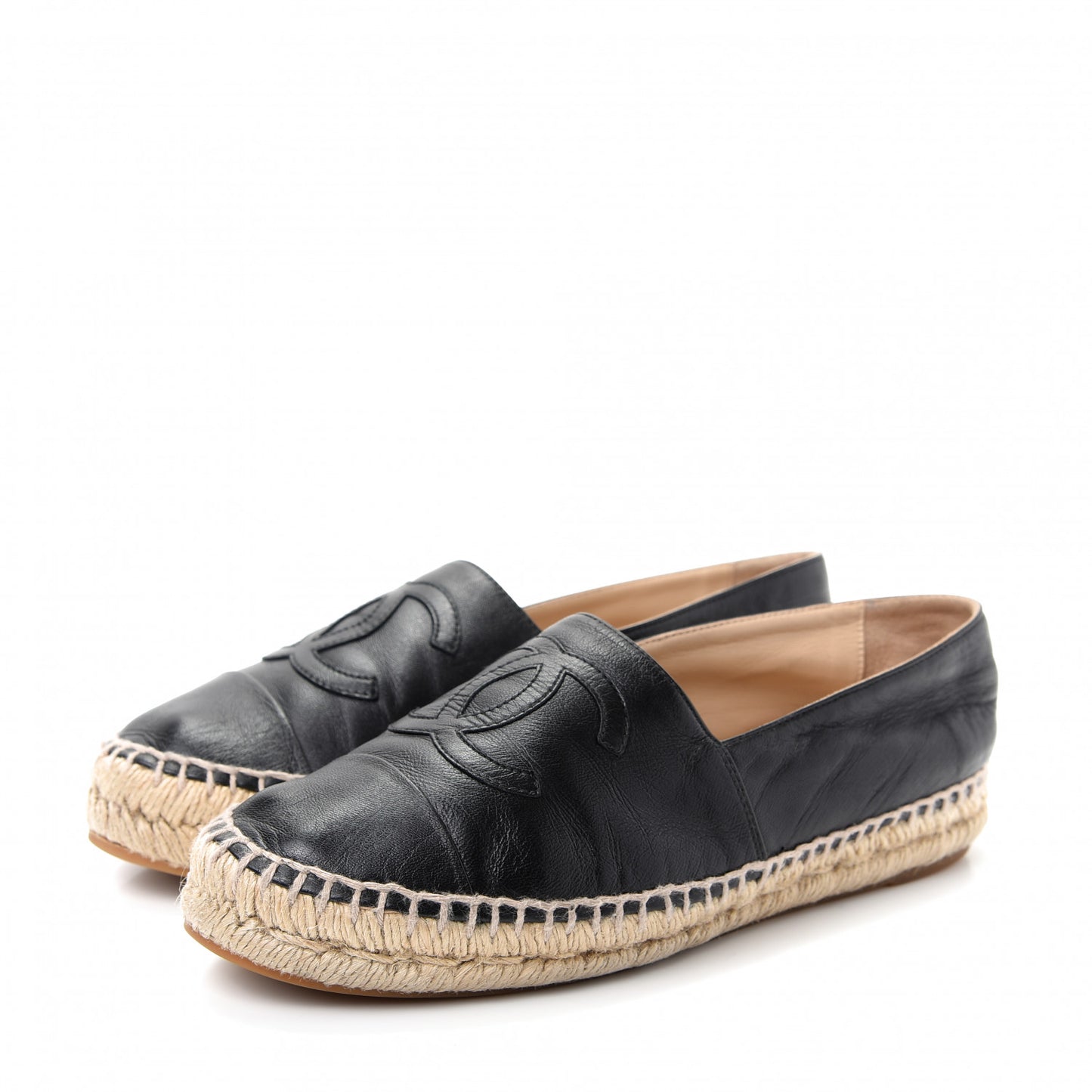 Lambskin CC Espadrilles 38 Black