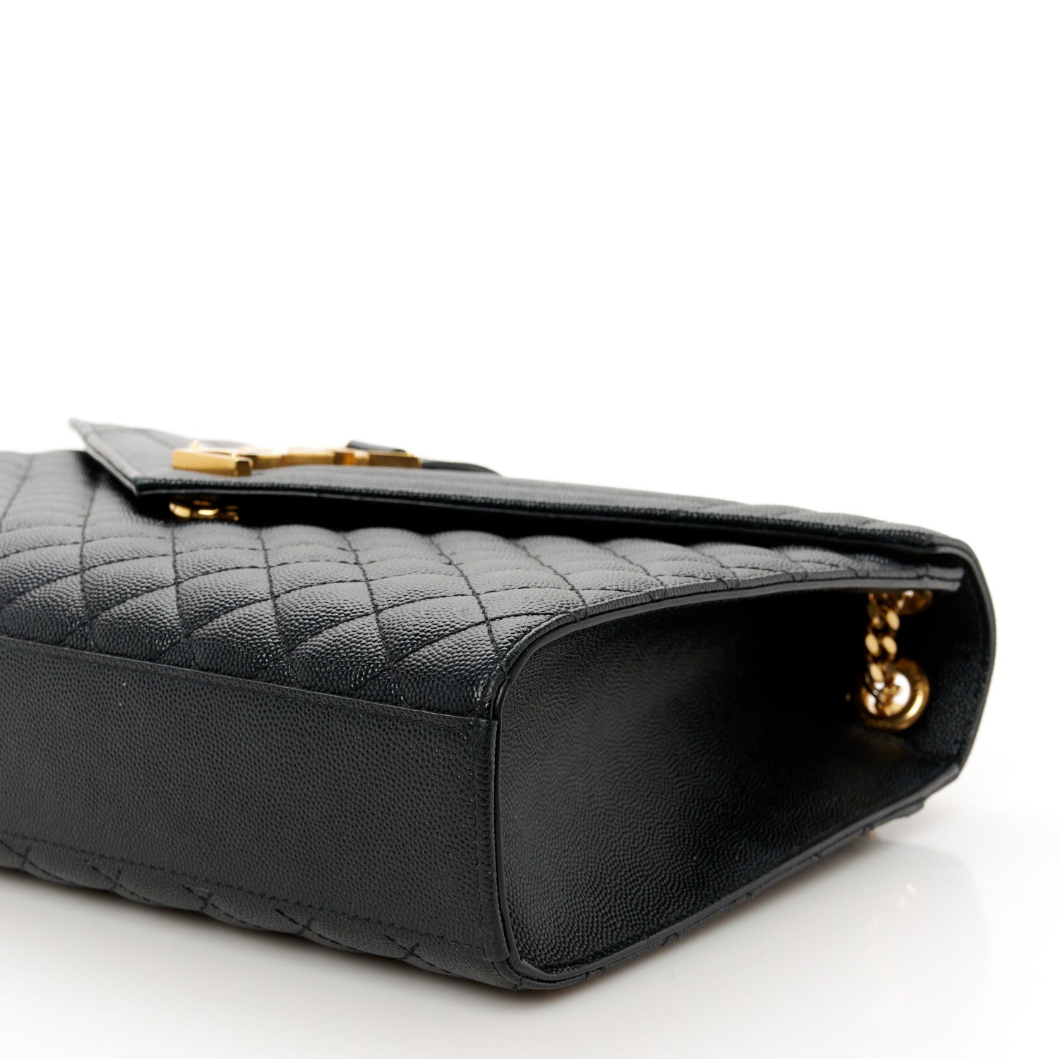 Saint Laurent Grain De Poudre Textured Mixed Matelasse Large Triquilt Monogram Satchel Black 11 of 11