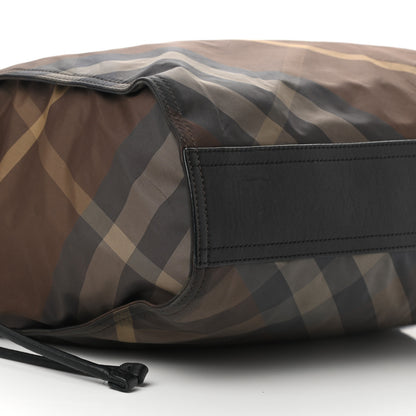 Burberry Nylon Check Small Buckleigh Packable Tote Birch Grey 10 of 14