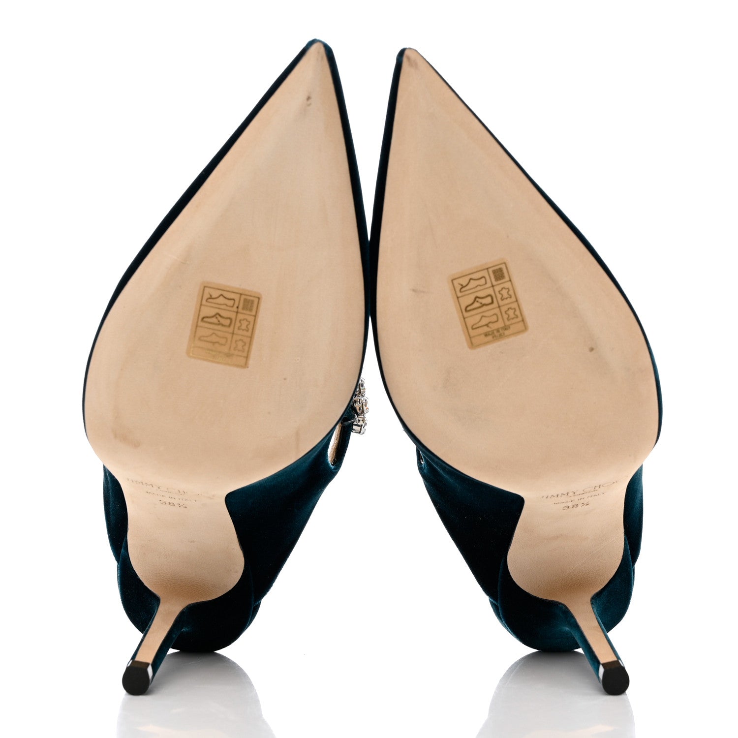 Jimmy Choo Velvet Crystal Bing 100 Pumps 38.5 Blue 5 of 8