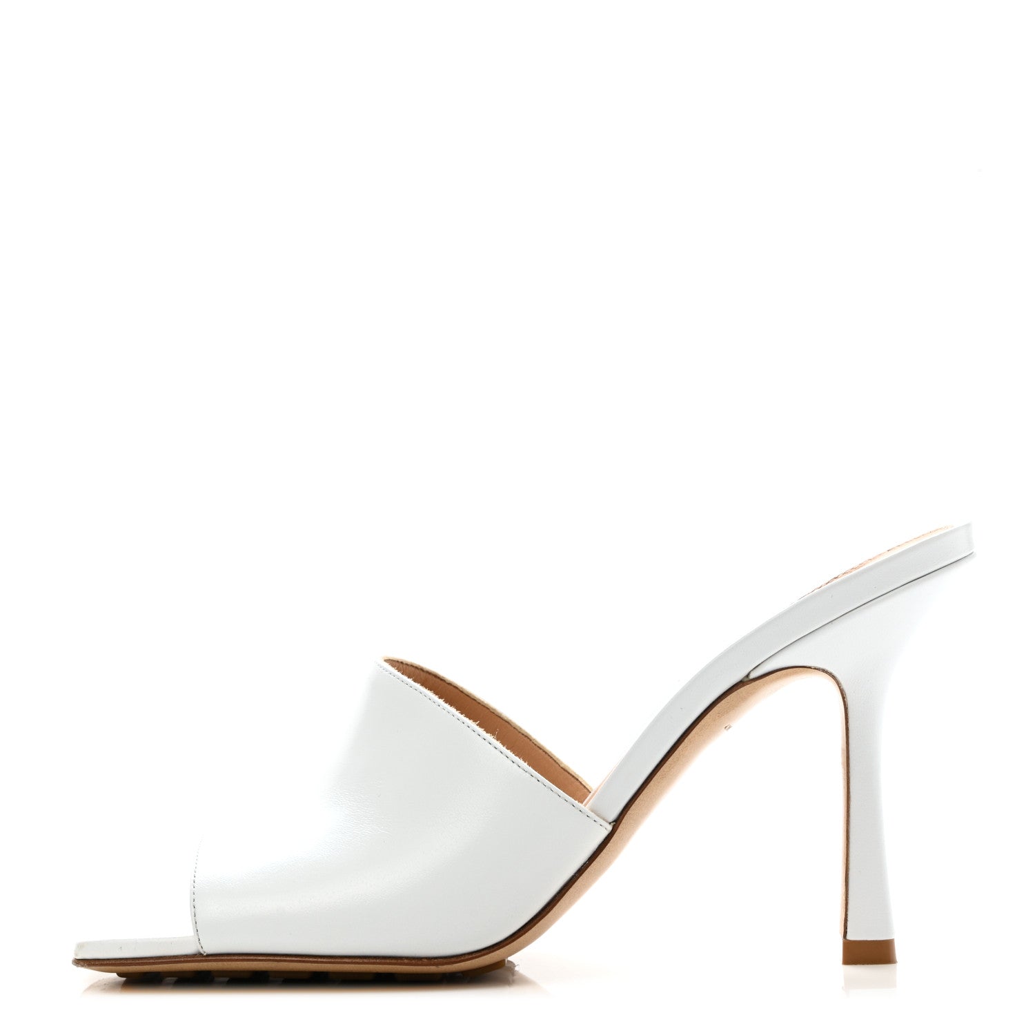 Bottega Veneta Lambskin Stretch Mule Sandals 36.5 Optic White 1 of 8
