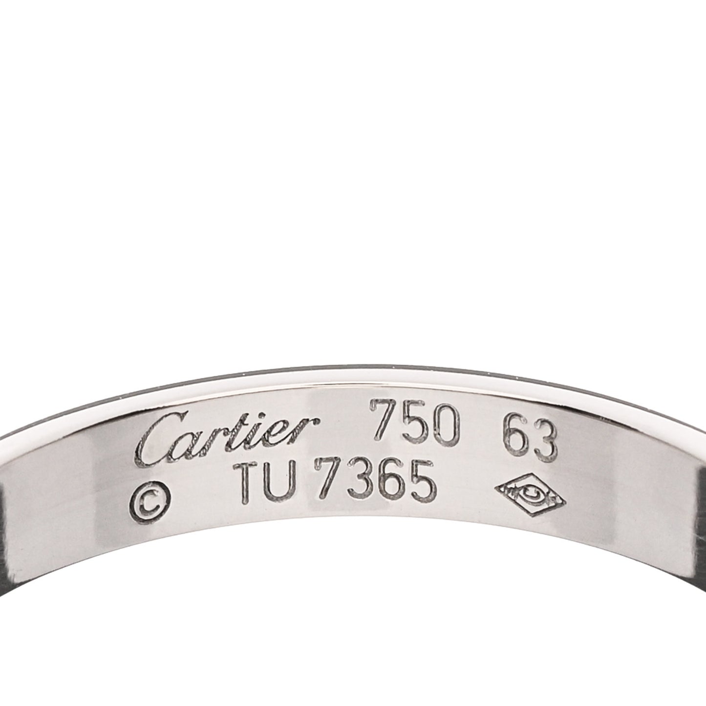 18K White Gold 3.5mm LOVE Wedding Band Ring 63 10.25