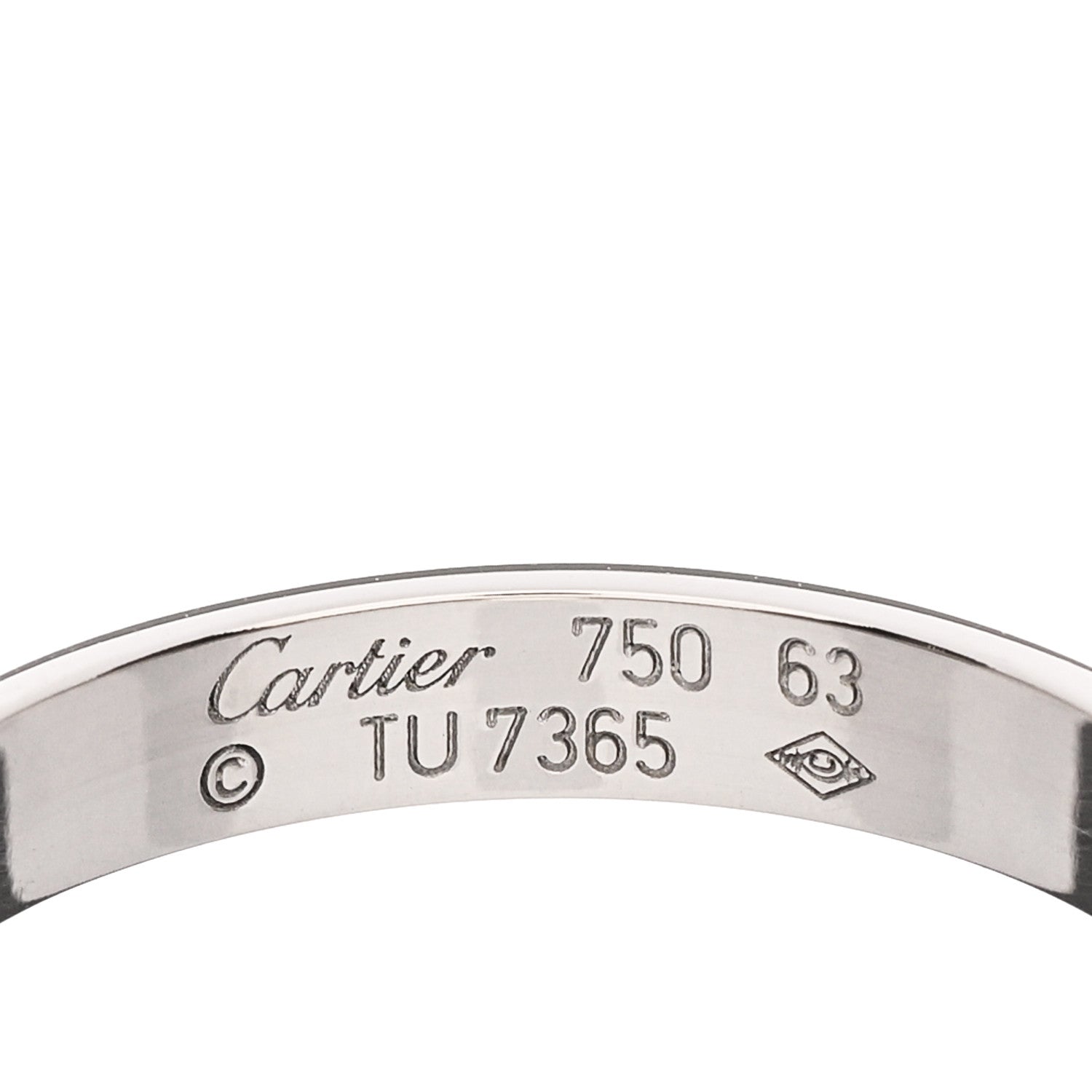 Cartier 18K White Gold 3.5mm LOVE Wedding Band Ring 63 10.25 4 of 4