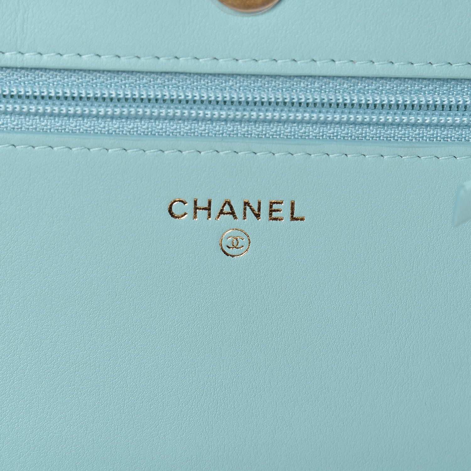 Chanel Caviar Quilted Boy Wallet On Chain WOC Light Blue 6 of 15