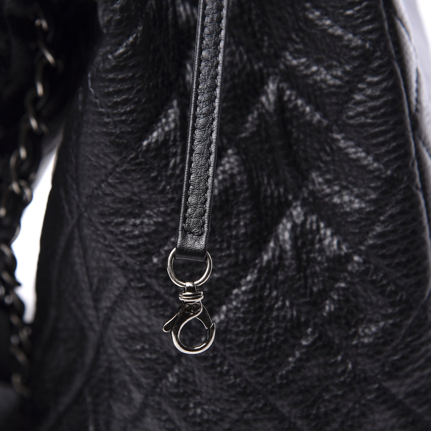 Calfskin Quilted XXL Travel Flap Bag Black