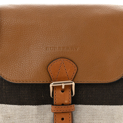 Burberry Mega Check Grainy Calfskin Small Gowan Messenger Bag Saddle Brown 9 of 17