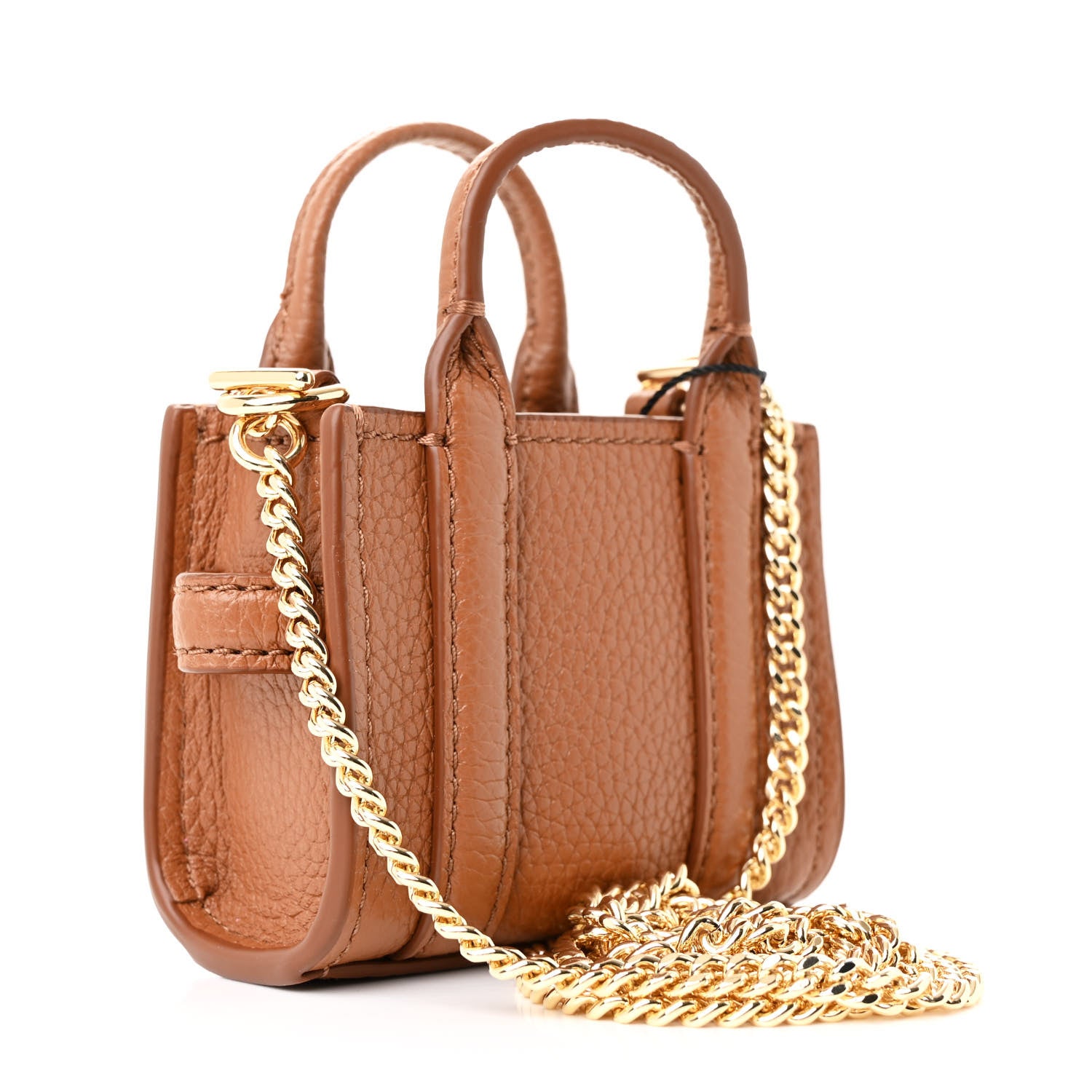 Marc Jacobs Grained Calfskin Nano The Tote Bag Crossbody Argan Oil 3 of 10
