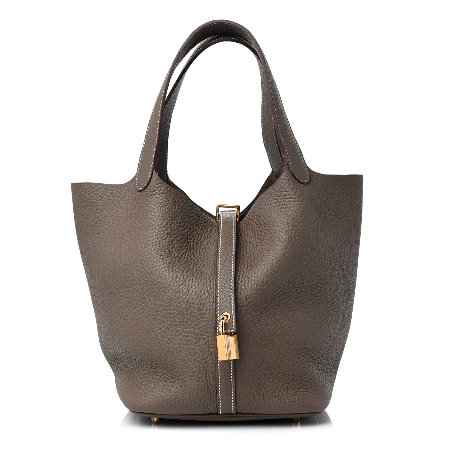 Hermes Taurillon Clemence Picotin Lock 22 MM Etoupe 1 of 11