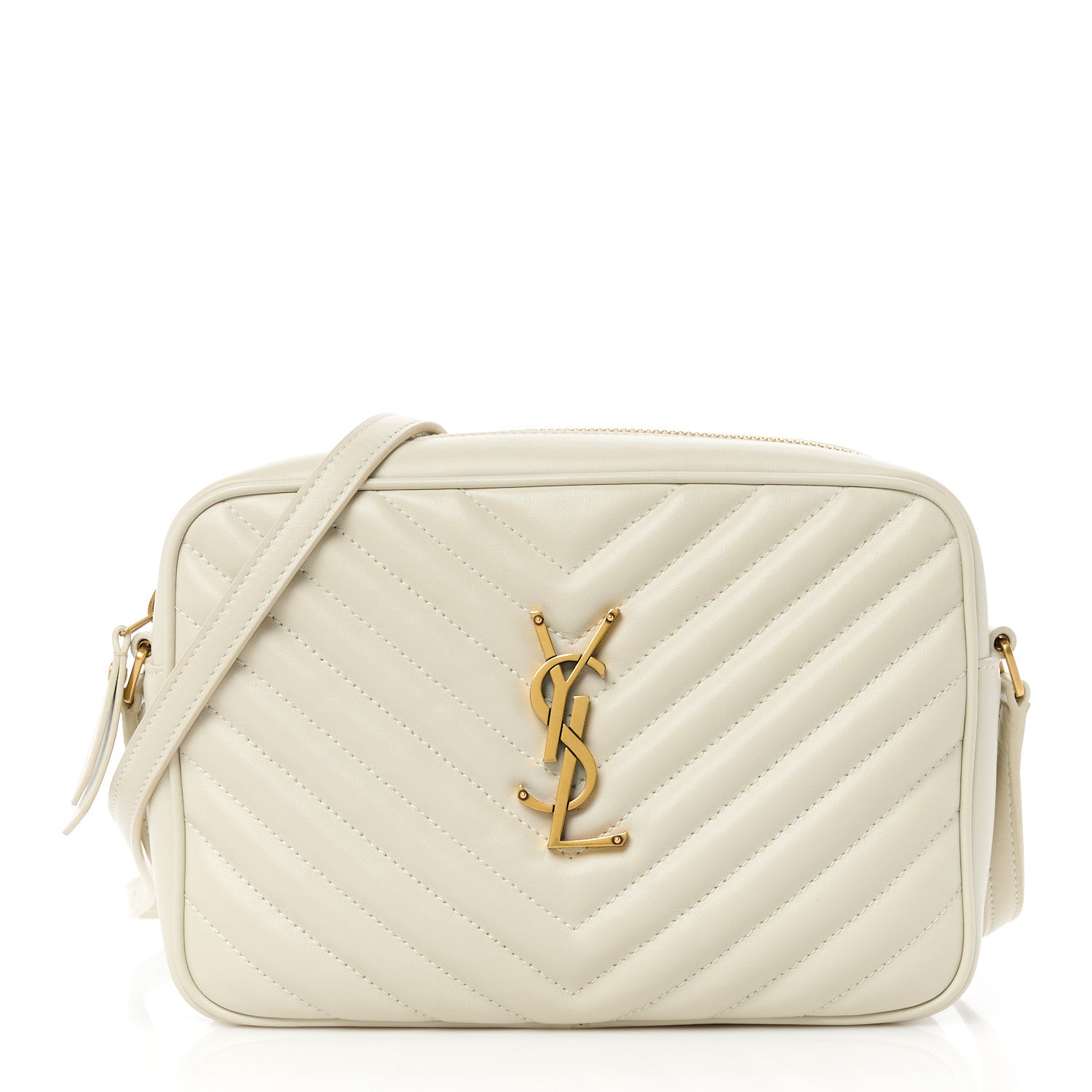 Saint Laurent Calfskin Matelasse Monogram Lou Camera Bag Crema Soft 1 of 10