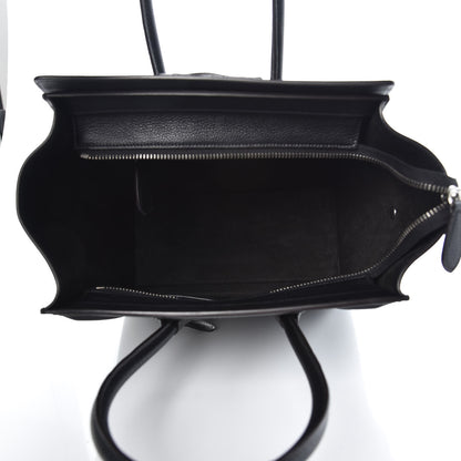Celine Drummed Calfskin Micro Luggage Black 5 of 7