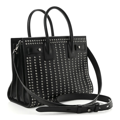 Saint Laurent Smooth Calfskin Studded Small Sac De Jour Black 3 of 9