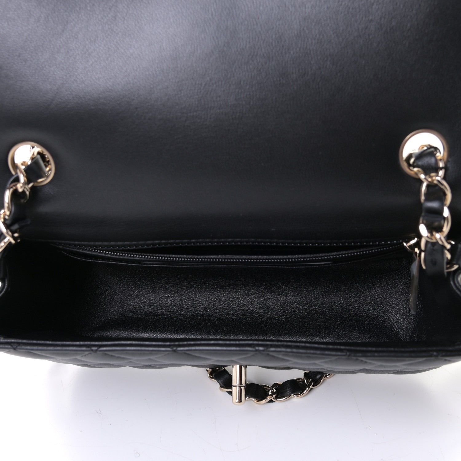 Chanel Lambskin Quilted Mini Rectangular Flap Black 4 of 5