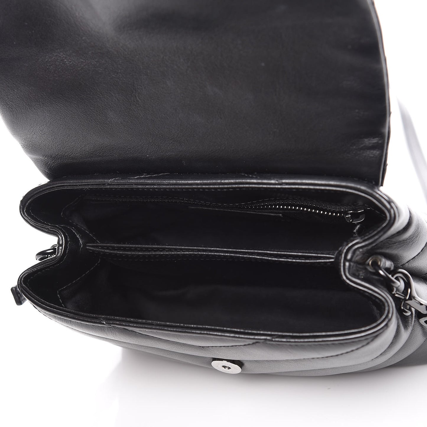 Calfskin Y Quilted Monogram Toy Loulou Crossbody Bag Black