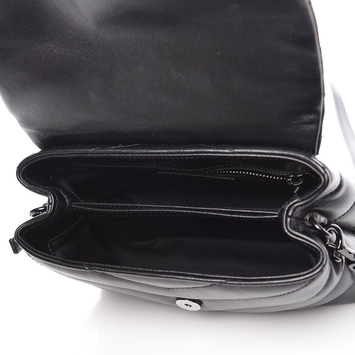 Saint Laurent Calfskin Y Quilted Monogram Toy Loulou Crossbody Bag Black 7 of 10