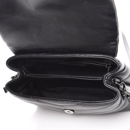 Saint Laurent Calfskin Y Quilted Monogram Toy Loulou Crossbody Bag Black 7 of 10